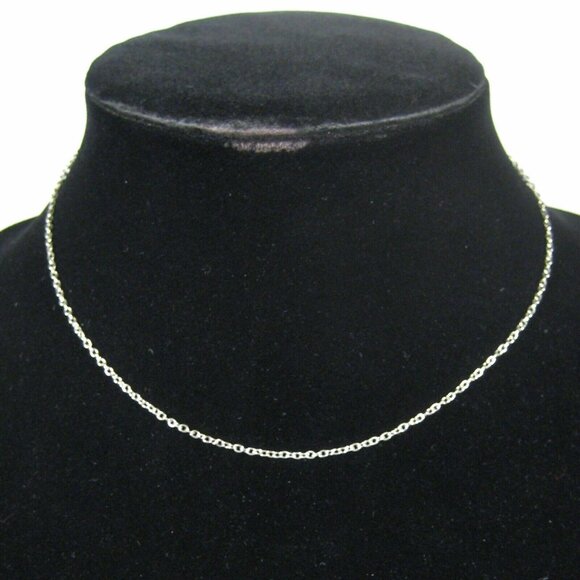 Necklace Chain 15 In Silvertone Delicate Metal Jewelry Unisex Choker Collar - Picture 2 of 6